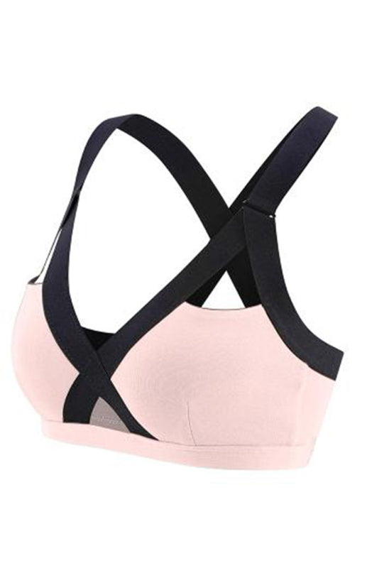 🔥 Color Contrast Cross-Back Sports Bra – Sexy, Supportive & Sweat-Proof 💦