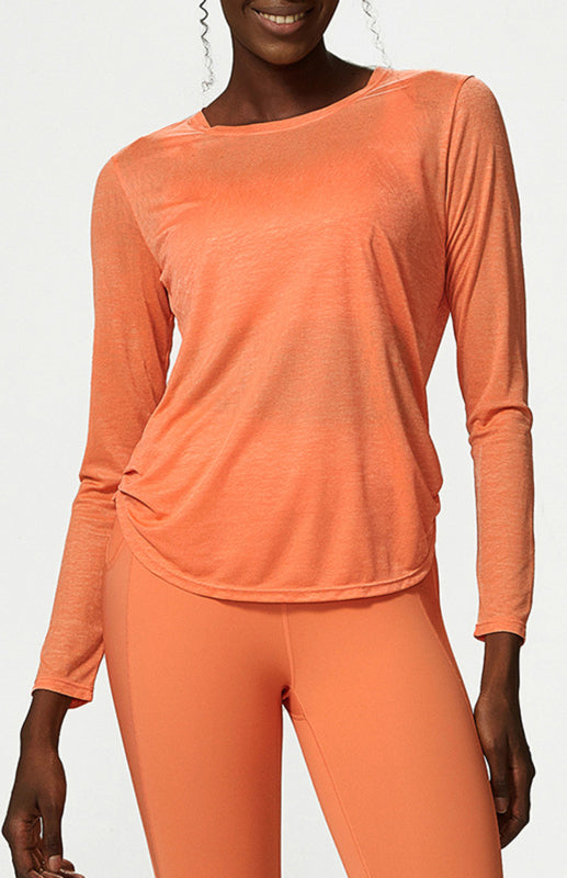 🔥 Women's Quick-Dry Long Sleeve Yoga Top – Breathable, Chic & Comfy Activewear 🔥