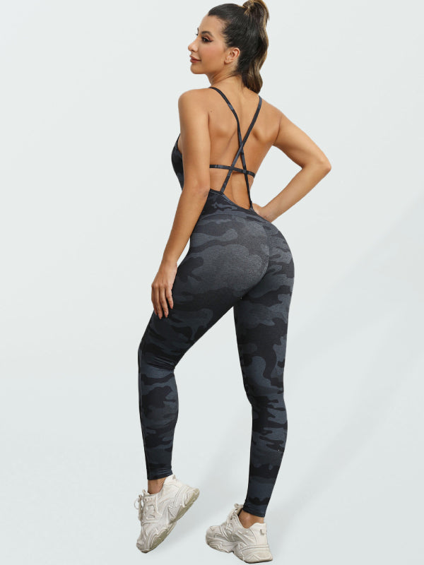 🖤 Women's Camo Cross Strapped Leggings – Sculpt, Slay & Stay Comfy 🔥