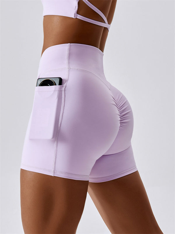 🔥 Buttery Soft Crossover Waist Leggings Shorts with Pockets – Snatched Fit 🩷🔥