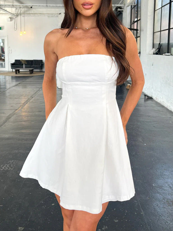 Chic Strapless Mini Dress Waist Tube Evening Dress – Perfect for Any Occasion